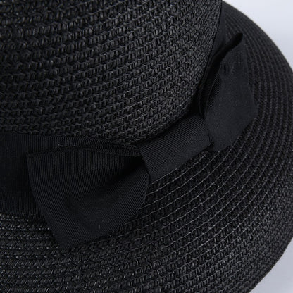 USPOP Novas chapéus de sol femininos moda laço chapéu de palha casual verão aba larga chapéu de praia feminino chapéu de verão
