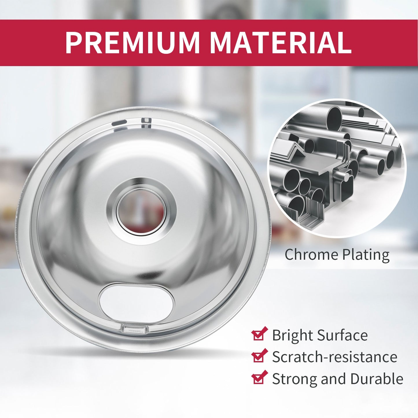 W10196405 W10196406 Stove Burner Drip Pans for Electric Stove Top-Compatible with Whirlpool Electric Range-Thickening to Prevent