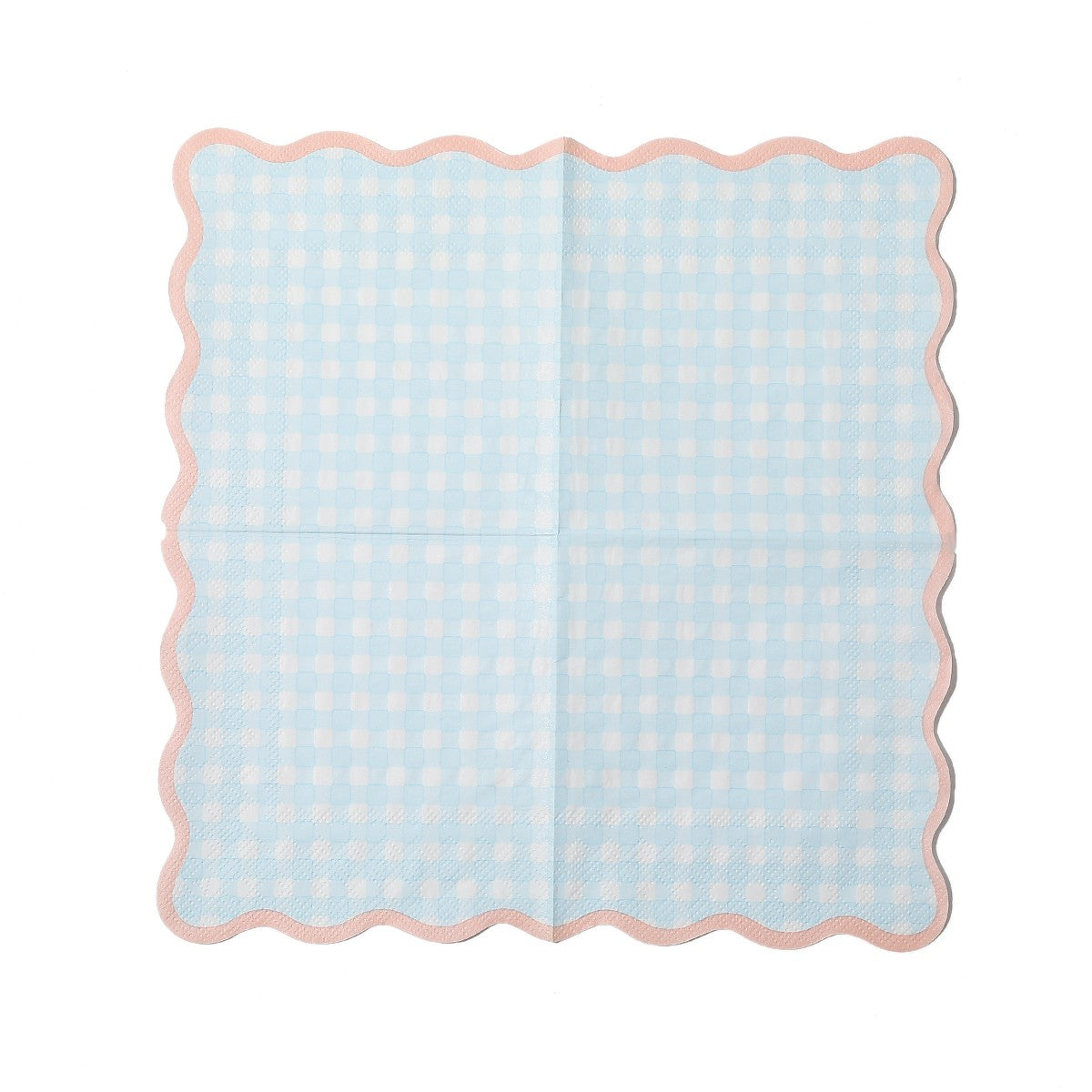20pcs color printed napkins, blue and white checkered pattern napkins suitable for parties and gatherings, pink lace checkered n