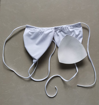 Summer Sexy Bikini set Push-up padded Bra Thong Split Swimwear Female Bandage Bathing Suit Adjustable Lacing Swimsuit Solid