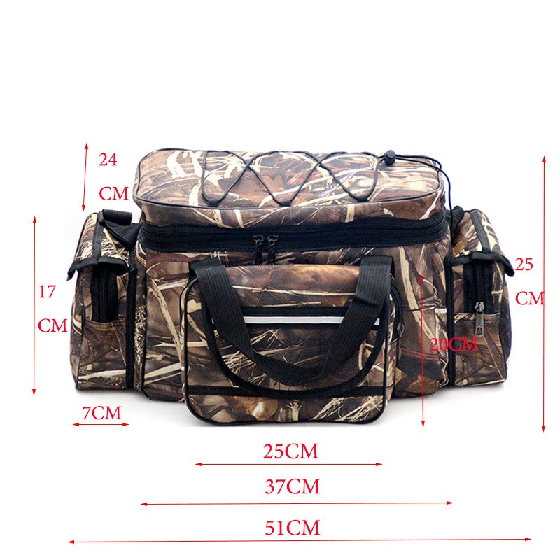 50*30*25cm Bolsa de Pesca Impermeável de Nylon Grande Capacidade Multiúso Bolsas de Ombro de Pesca de Duas Camadas para Atividades ao Ar Livre