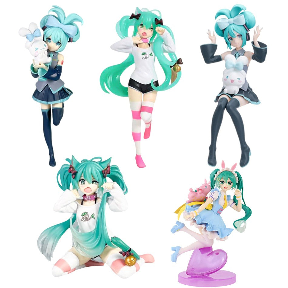 Anim Hatsune Miku Sitting Posture Figure Cat Ear Hatsune Model Desktop Decor Collectible Toy Gift for Fans Japanese Kawaii Otaku