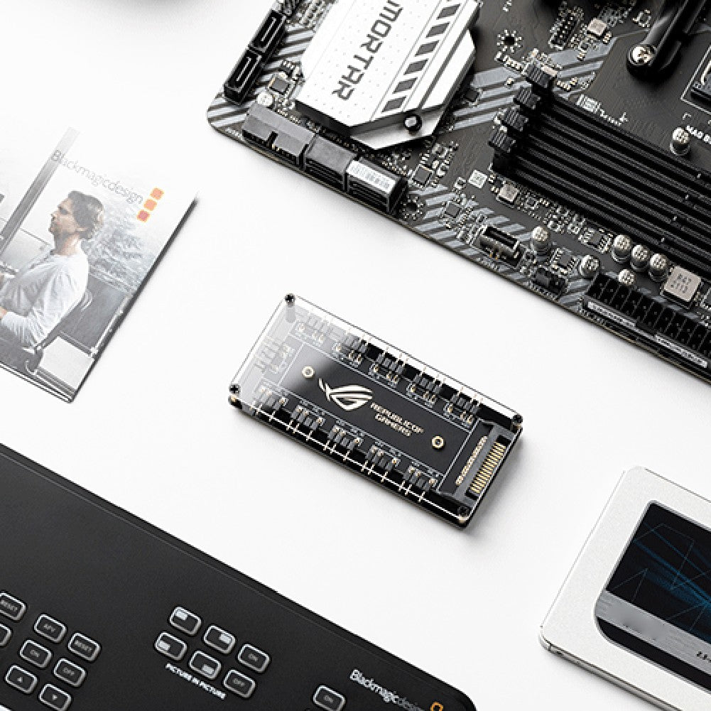 5V/3PIN ARGB Cable Splitter Hub ASUS AURA SYNC RGB Fan Hub Adapter SATA Power Extension Cable Adapter for Computer PC Cooler