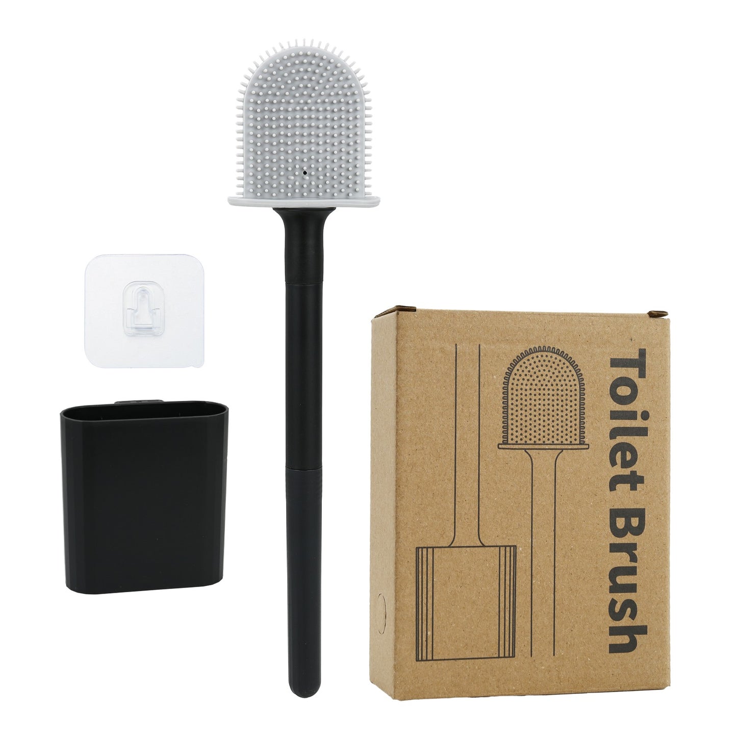 Deep-Cleaning Silicone Toilet Bowl Brush Long Handle Silicone Toilet Brush for Home Dormitory Bathroom Accessories