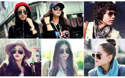 Fashion Brand Classic Pilot Men Sunglasses Vintage Metal Ray Sun Glasses Women Driving Male Shades UV400