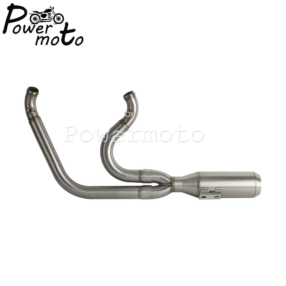 Motorcycles 2-Into-1 Exhaust Muffler Pipes Tube For Harley Dyna Fat Bob Low Rider S Street Bob Wide Super Glide FXD 2006-2017
