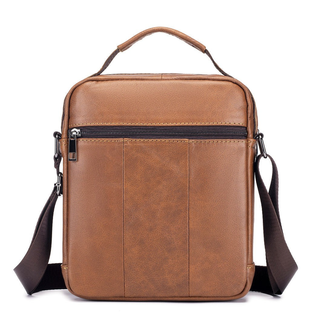 cowhide Large-capacity cowhide men's bag genuine leather single-shoulder bag high quality men's vertical crossbody bag as gift