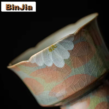 Bandeja de Frutas Crisântemo com Esmalte Craquelado Pintada à Mão Pratos Tigela Alta Chinesa Pratos Boutique para Servir Alimentos Ornamentos 120ml