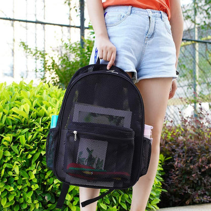 Women's Mesh Breathable Backpack Portable Hollow Casual Outdoor Travel Storage Bag