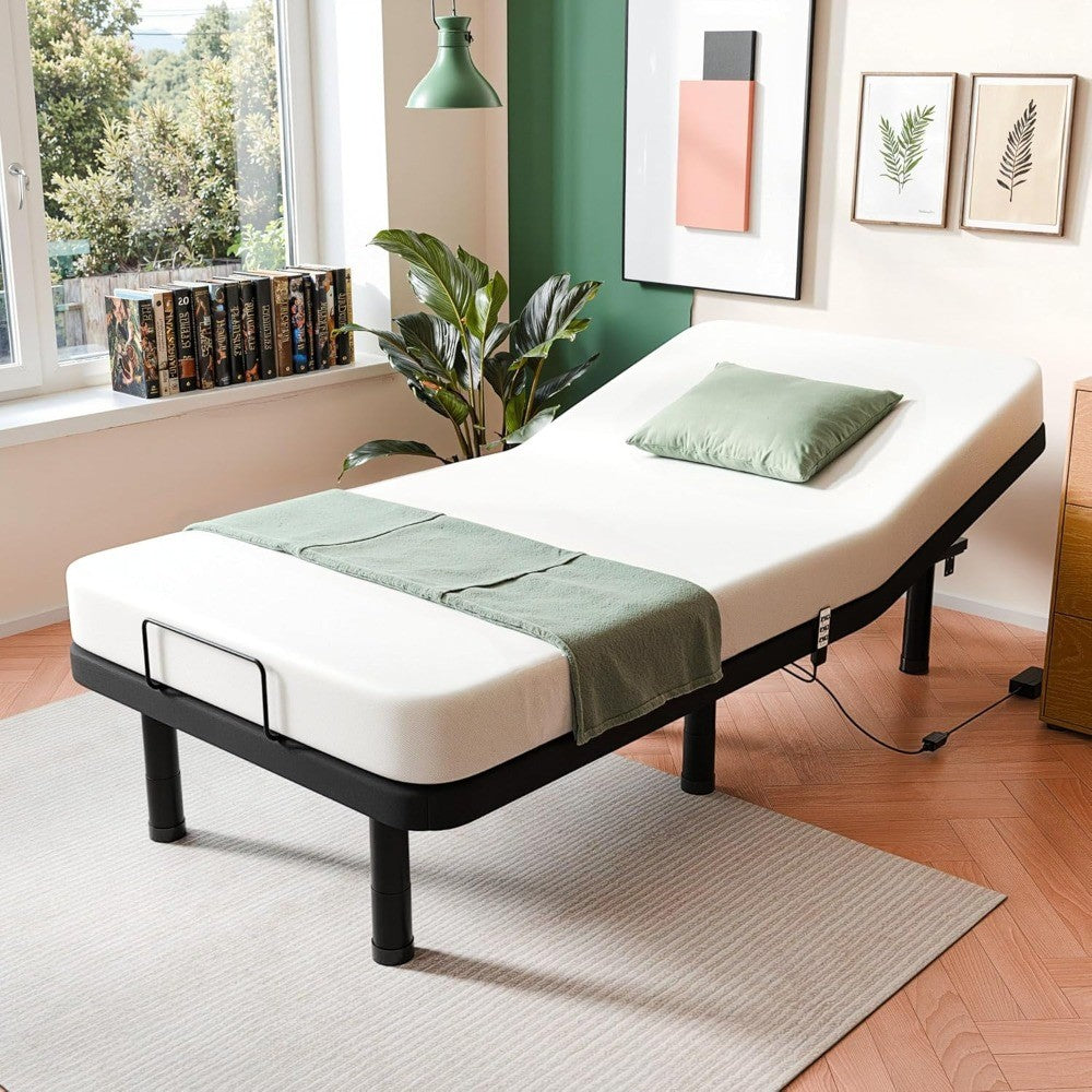 Adjustable Bed Frame, Wired Remote Control, Independent Head and Foot Incline, Electric Bed Frame Base, Adjustable Bed Leg