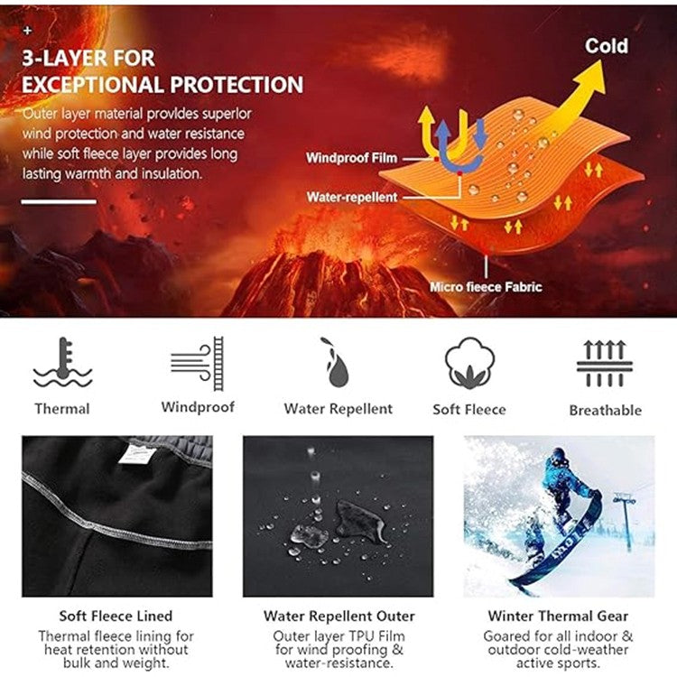 TRVLWEGO Winter Men Camping Hiking Pants Tactic Travel Soft Shell Warm Waterproof Fleece Windproof Outdoor Trekking Trousers