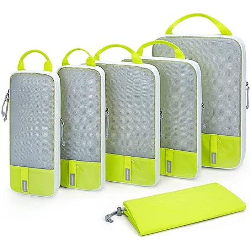 BAGSMART 6 Set Compression Packing Cubes for Travel Lightweight Luggage Organizer Bags Durable Space Saver Bags Travel Essential