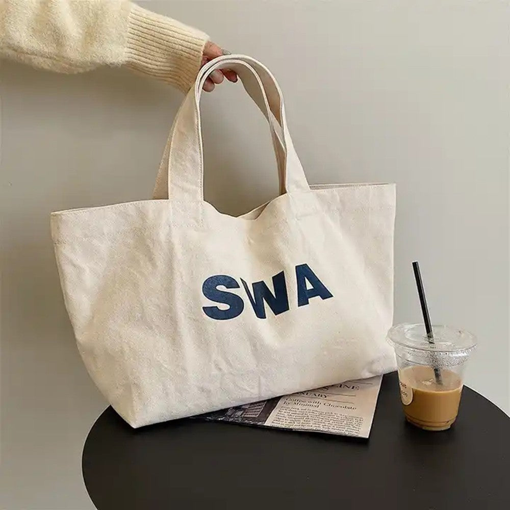 Wholesale 100pcs/Lot High Quality Customize Logo Size Plain Cotton Canvas Handbag Reusable Shopping Tote Bags for Women School