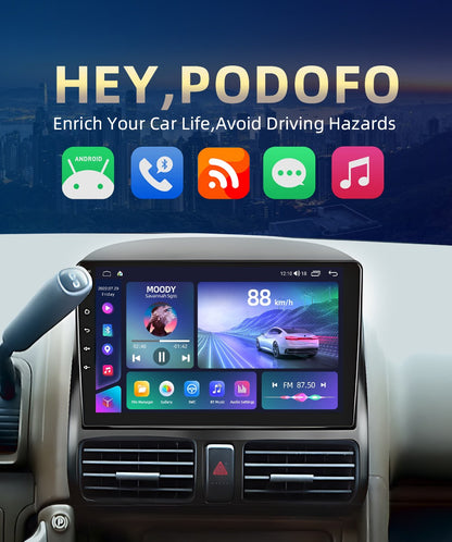Podofo 2 Din Android Car Radio Multimidia Video Player For Honda CRV 2002-2006 GPS Navigation 2din Carplay Auto Stereo No DVD