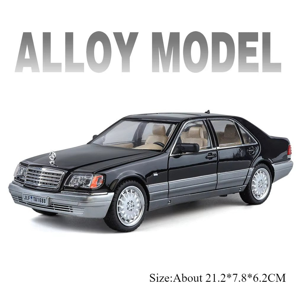 1:24 300SL W140 Carro de Brinquedo Modelo de Liga Fundido com Luz e Som, Carroceria Aberta, Modelos em Miniatura, Brinquedos Clássicos de Presente para Meninos