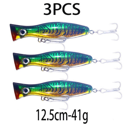 Iscas de Pesca Popper Topwater 11cm 23g 13cm 43g Pesca Boia Artificial Pesca de Baixo, Lúcio, Carpa, Wobbler, Artigos de Pesca