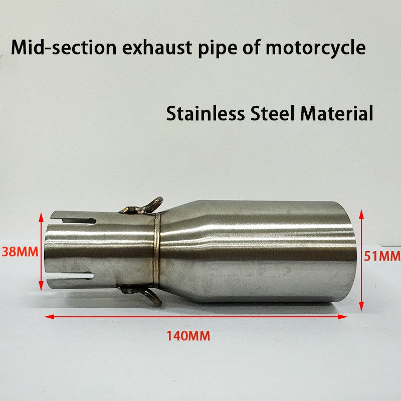 Motorcycle Modification Exhaust Pipe Exhaust Middle Section 28 30 32 33 35 38 40 42 45mm Adapter 51mm Exhaust