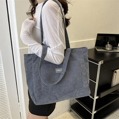 Women's Corduroy Shoulder Tote Bag, Casual Large Capacity Fashion Handbag for Going Out, Purses and Handbags Designer Bag