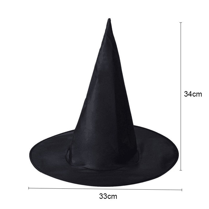 Halloween Witch Hat Black Folds Wizard Hats for Women Men Masquerade Party Carnival Costume Cosplay Props Halloween Decorations