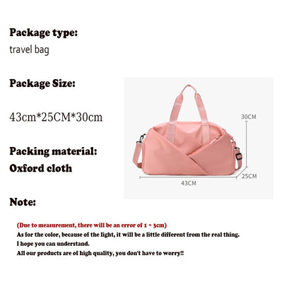 Multifunction Travel Bag Women Sports Gym Fitness Bags Dry and Wet Separation Swimming Shoulder Duffle Handbags Shoes Daypack