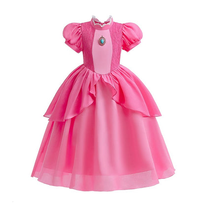Kids Rosalina Peach Princess Dress Girls Halloween Disguise Cosplay 2026 New Movie Costume Birthday Vestido Halloween Carnival