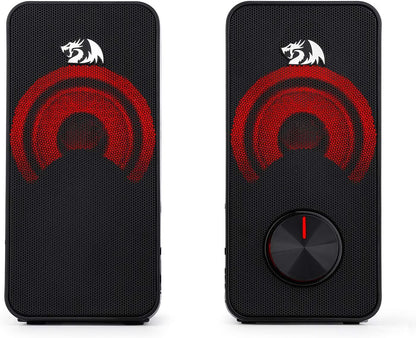 Caixa de Som Redragon GS500 Stentor USB para PC Gamer, Estéreo 2.0 Canais, com Iluminação