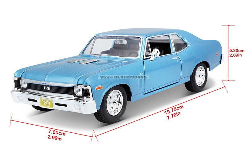 Maisto 1:24 1970 Chevrolet NOVA SS modelo de carro de liga fundido estático de precisão para coleção, presente, brinquedo, maré de jogo