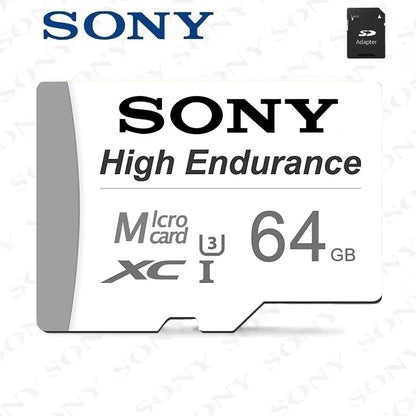 Cartão Micro TF/SD de Alta Resistência SONY 512GB 64GB 128GB 256GB Cartão de Memória de até 100MB/s Cartão Flash TF para Monitoramento Câmera Veicular
