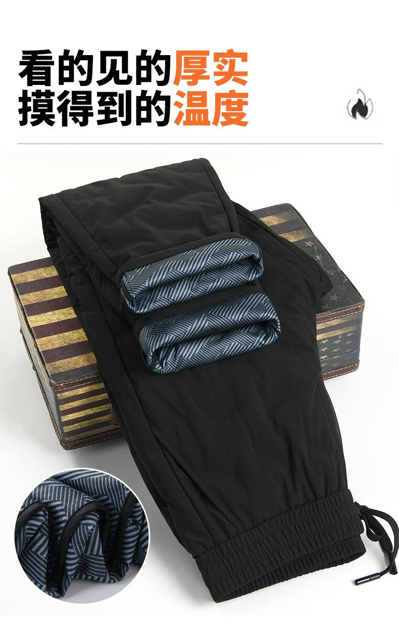 Calças Masculinas de Outono e Inverno, Novas Tendências da Moda, Impermeáveis, Acolchoadas, Quentes, Esportivas Casuais Soltas, Tamanhos Grandes, M-4XL