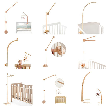 Baby Rattle Toy Bed Bell Bracket Wooden Mobile 0-12 Months Newborn Crochet Bed Bell Hanging Toys Holder Bracket Infant Crib Gift