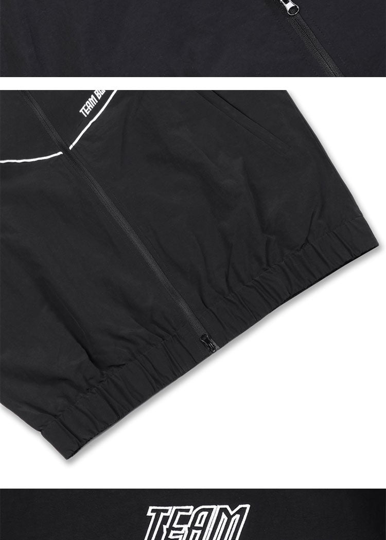 Jinx Team Black Jacket Unisex Windbreaker Sports Coat Men Women Loose Track Activewear Long Sleeve Top Embroidery Y2k Outerwears