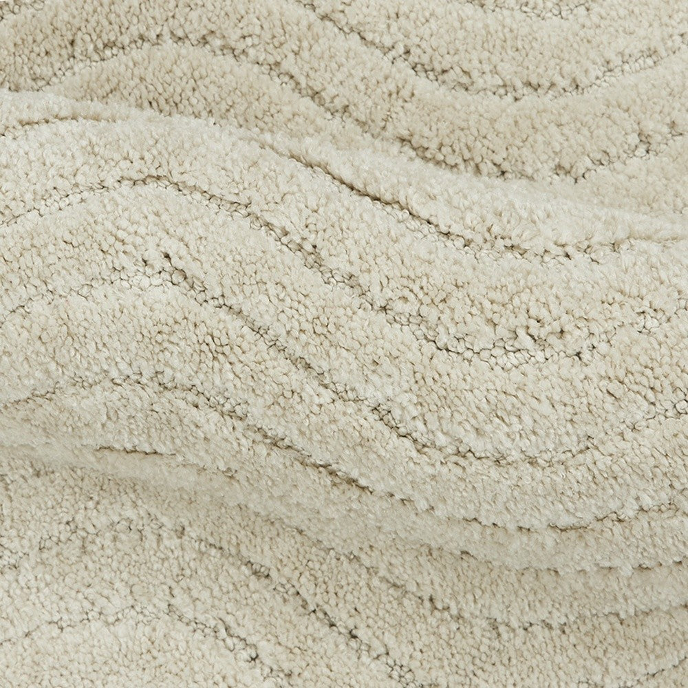 Jogo de 2 Tapetes de Banheiro Tufted Waves Antiderrapante Lavável à Máquina Macio Durável Poliéster Decoração para Banheiro 43x61 cm 51x76 cm