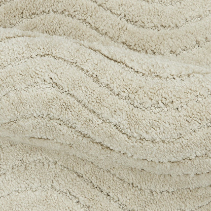 Jogo de 2 Tapetes de Banheiro Tufted Waves Antiderrapante Lavável à Máquina Macio Durável Poliéster Decoração para Banheiro 43x61 cm 51x76 cm