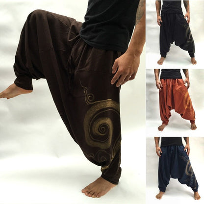 Men's Hippie Yoga Harem Pants Casual Elastic Waist Baggy Men Baggy Hippie Boho Gypsy Aladdin Hippie Boho Aladdin Alibaba Harem