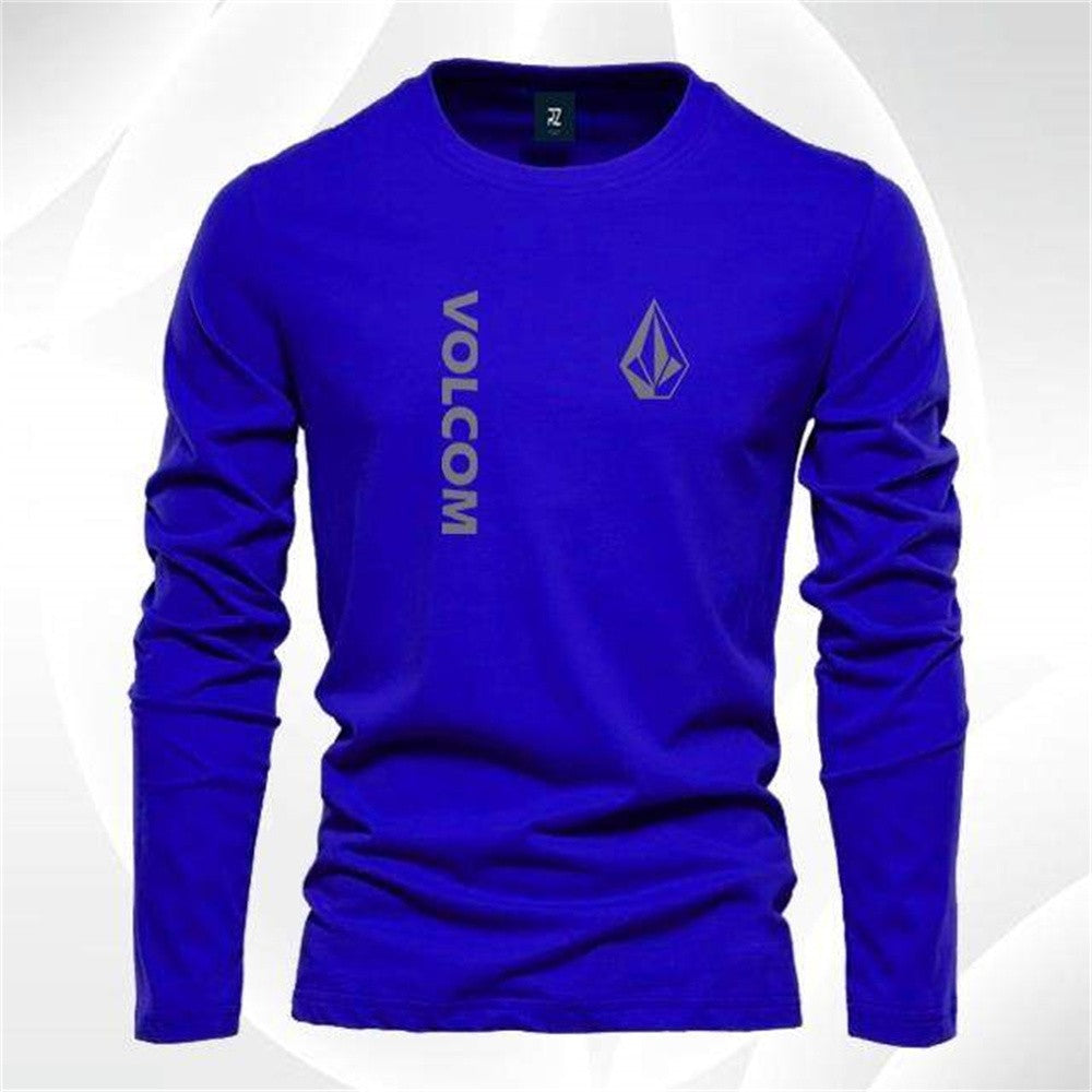Autumn men's Long sleeved T-shirt graphic t shirts Cotton Comfortable Tops Solid color versatile men's clothing t shirt for man