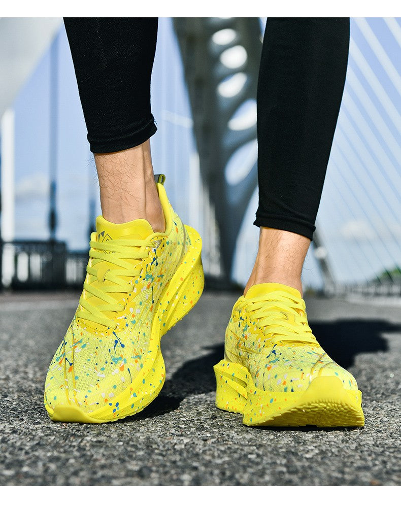 Air Cushion Carbon Plate Running Shoes Jogging Marathon Men Sports Breathable Lightweight Comfortable Nonskid Casual Sneakers