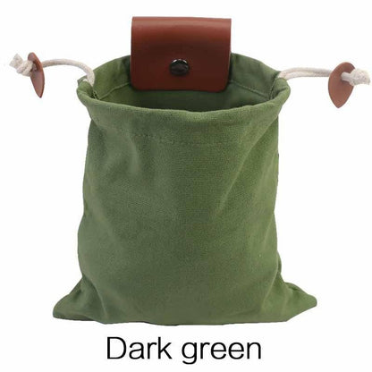 Multipurpose Collapsible Canvas Foraging Bag Berry Mushroom Picker Drawstring for Camping Hiking Beachcombing Outdoor Gear