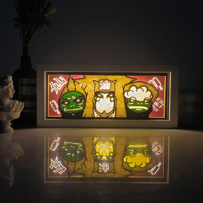 Anime Cartoon series paper-cut light room bedroom night light atmosphere light remote control colorful light box