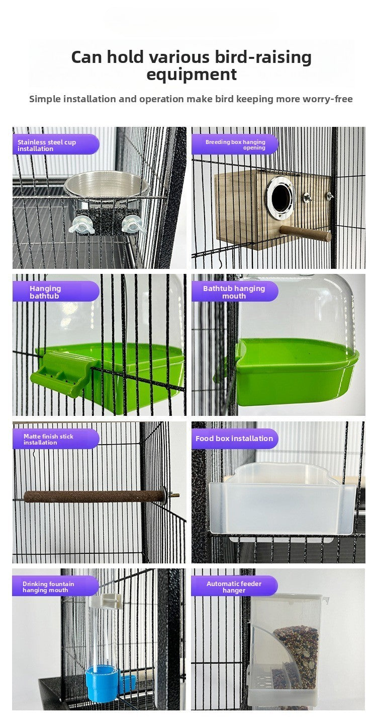 80x46x133CM Gaiola de Papagaio de Luxo Grande Multi-camadas com Grande Espaço Caixa de Ferro para Papagaio Estorninho Xuanfeng com Gaiola para Pássaros