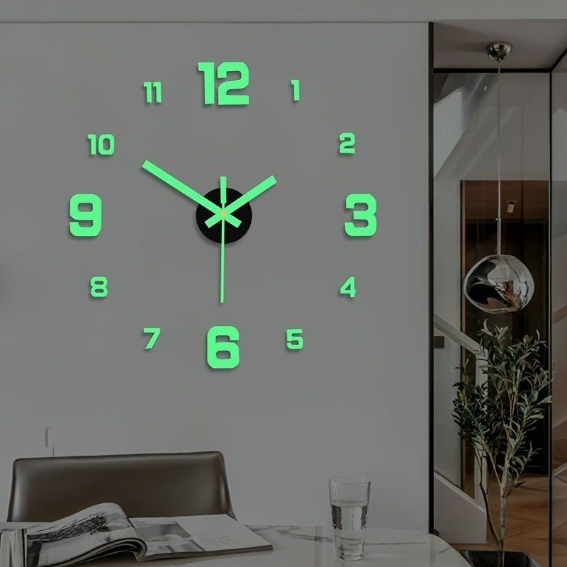 Simple LED wall clock with night light function, silent, modern decorative digital wall clock, DIY 3D digital wall clock