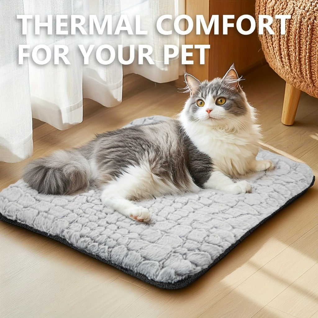 Cama Autorregulável para Gatos, Almofada Aquecedora Macia para Gatos e Cães Interna e Externa, Tapete Térmico Lavável Antiderrapante para Gatos