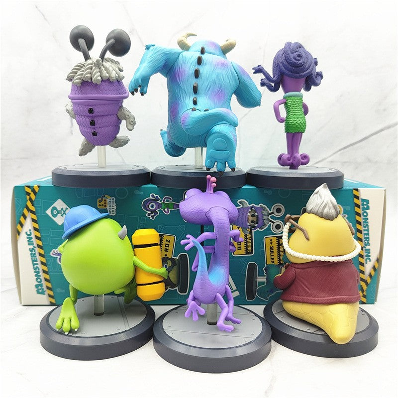 6pçs/conjunto Monstros Universidade Sullivan Michael Brinquedos Fofos de Bonecos de Anime 7-10CM