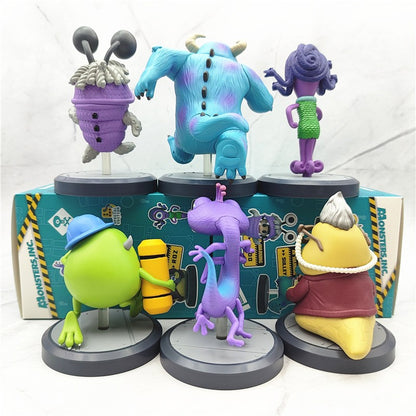 6pçs/conjunto Monstros Universidade Sullivan Michael Brinquedos Fofos de Bonecos de Anime 7-10CM