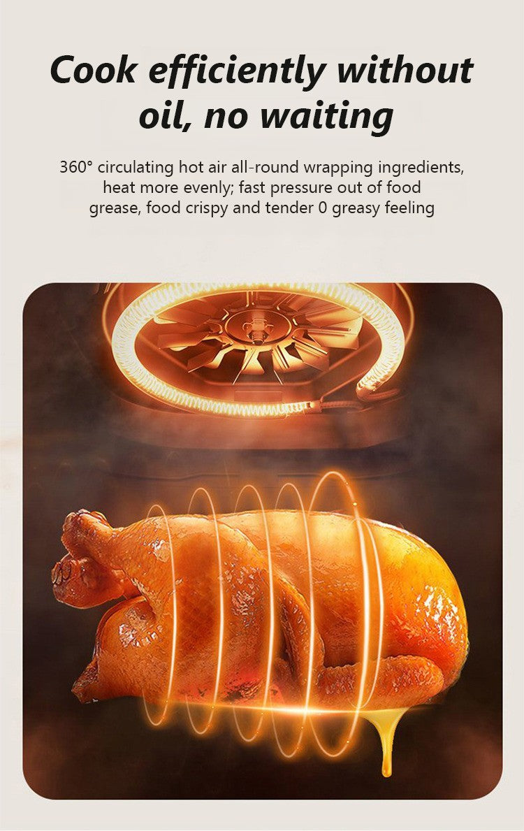 Home Smart Air Fryer Large Capacity Multifunctional Electric Fryer French Fry Machine Cooking Oven integrated Hot fryer Oven