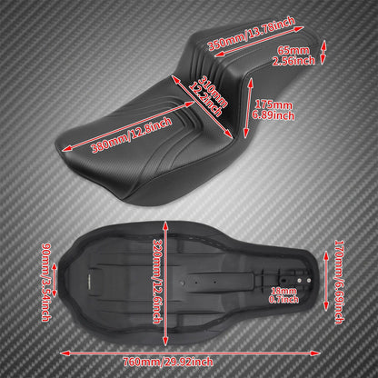 Assento de motocicleta bipartido para piloto e passageiro Harley Touring Street Glide Road King FLTR FLHT FLHR 2009-2023