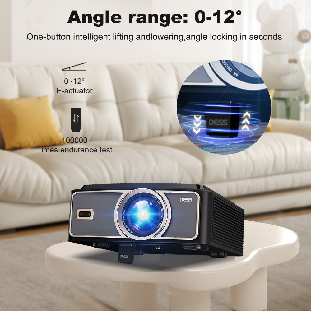 Projetor DESS 1080P Full HD Novo Projetor LED 4K Dual WiFi Android Smart TV Projetor para Home Theater e Conferência Google Assistant