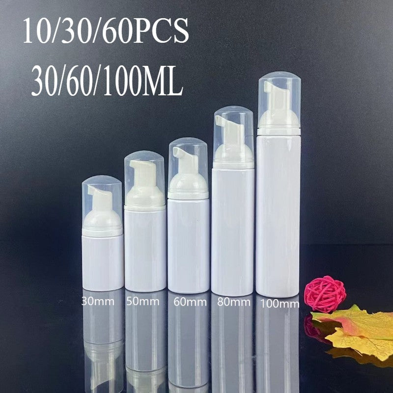 10/30/60PCS portable press mousse foam bottle, white pet plastic bottle cleansing milk bottle bottle wholesale Clean one's teeth