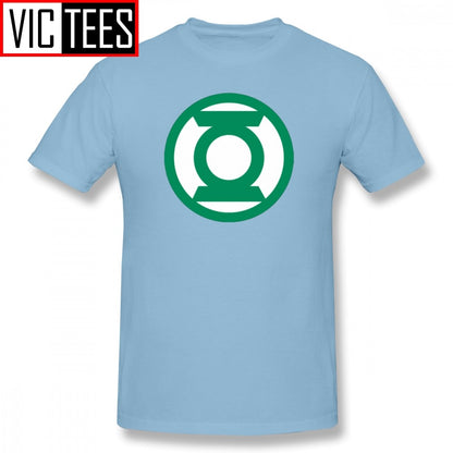 Mens Green Lantern T Shirts Green Lantern Logo T-Shirt Graphic Tee Shirt Mens Fun Basic Cotton Plus size Tshirt