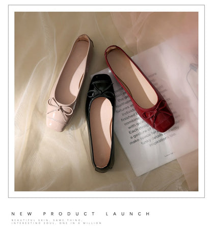 Flat Shoes Women Ballerinas Round Toe Bowtie Slip on Ballet Flats Lazy Loafers Moccasins Ladies Casual Flats Shoes 2024