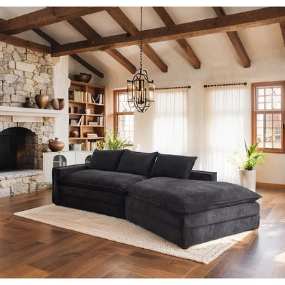 Luxury Oversized Cloud Couch – 4-Seater Boneless Deep-Seat Sectional Sofa for Living Room, Plush Ready-to-Relax Sofa